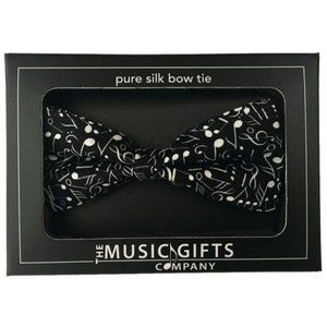 Black and White Music Notes Bow Tie